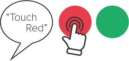 Step 5: Touch Red (with green distractor)