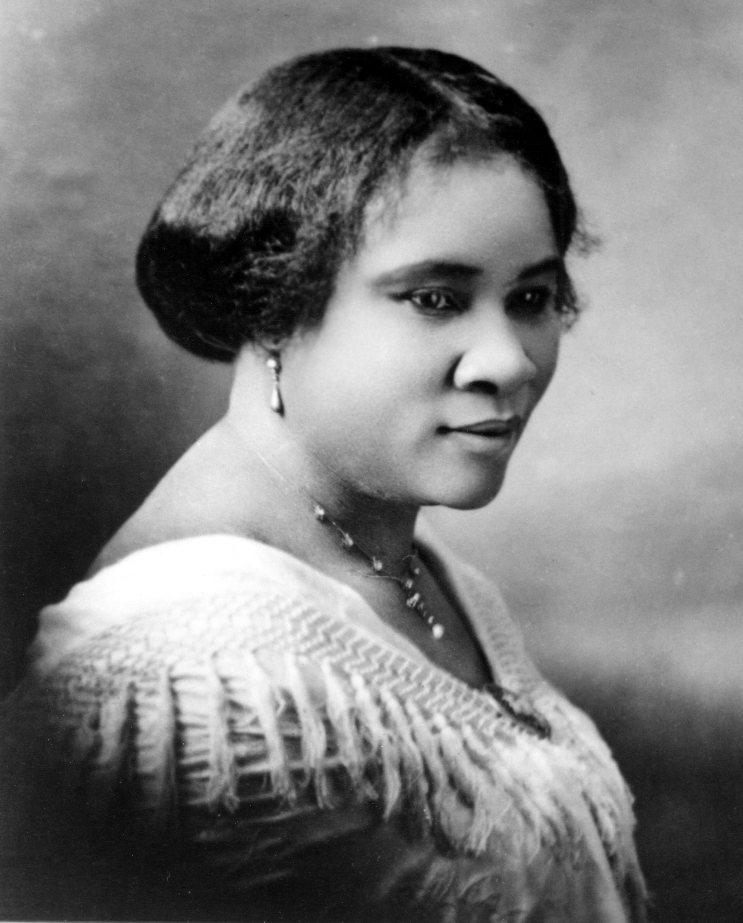 Black-and-white photograph of Madam C.J. Walker