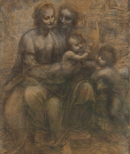 Chalk drawing of St. Anne by Leonardo da Vinci