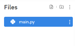 Screenshot of the Replit IDE Files and Configuration pane with the Files information visible.