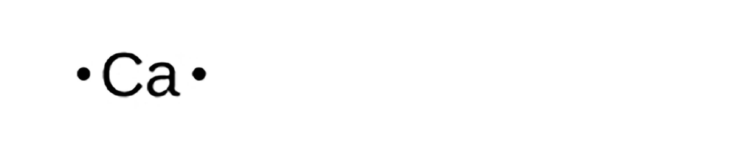 The element symbol Ca is written with two single dots to represent the valence electrons of calcium.