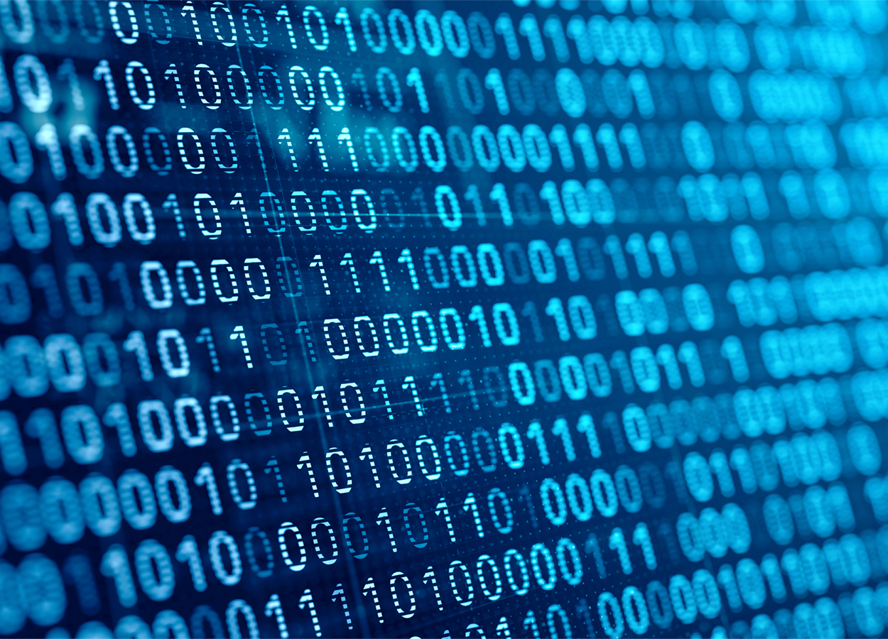 Machine code in Binary as 1's and 0's.