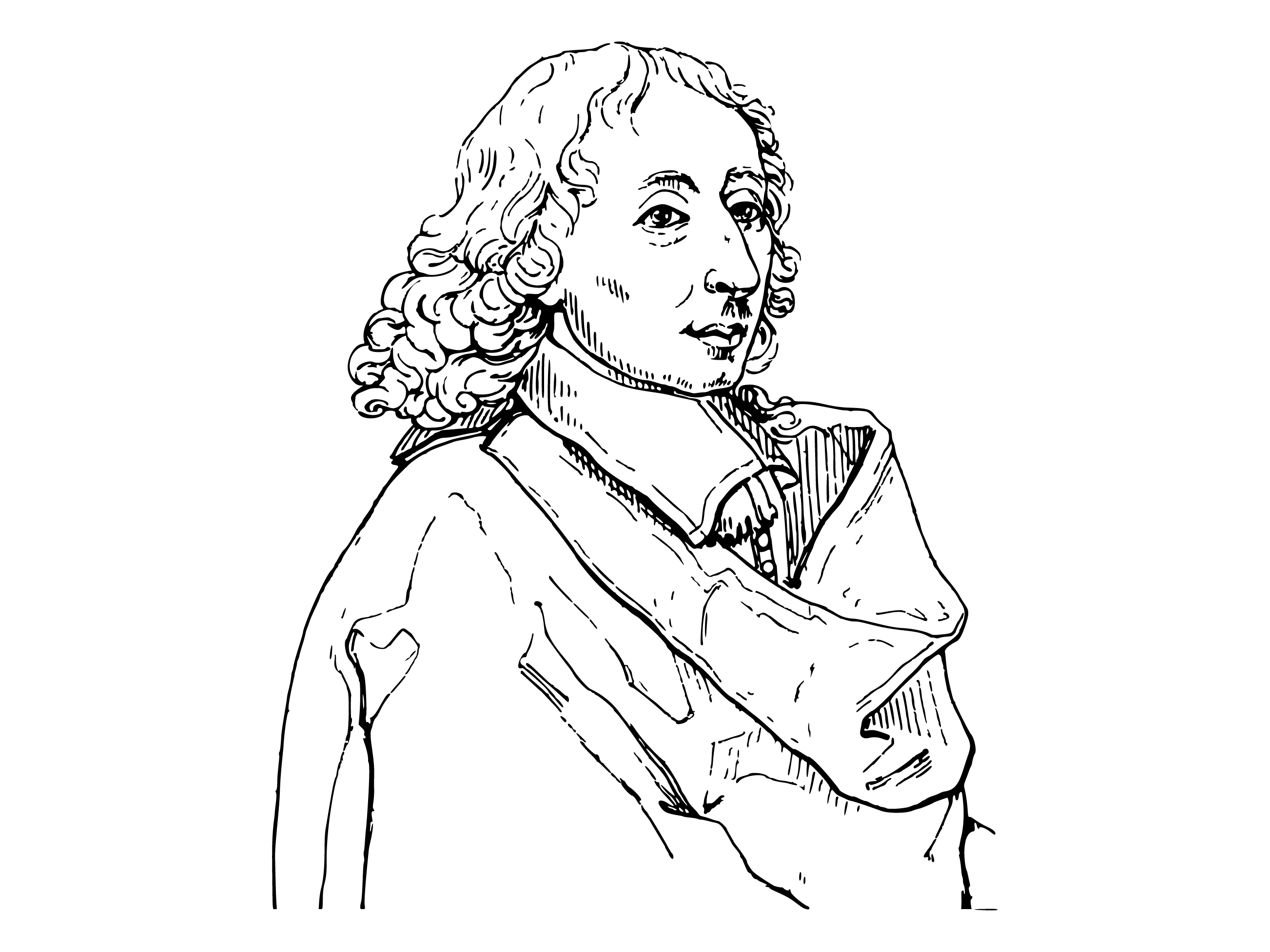 Illustration of Blaise Pascal the mathematician.
