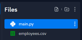 File name employees.txt  given to new file.