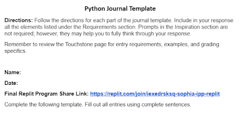 Adding the Replit join link to the first page of the Python Journal.