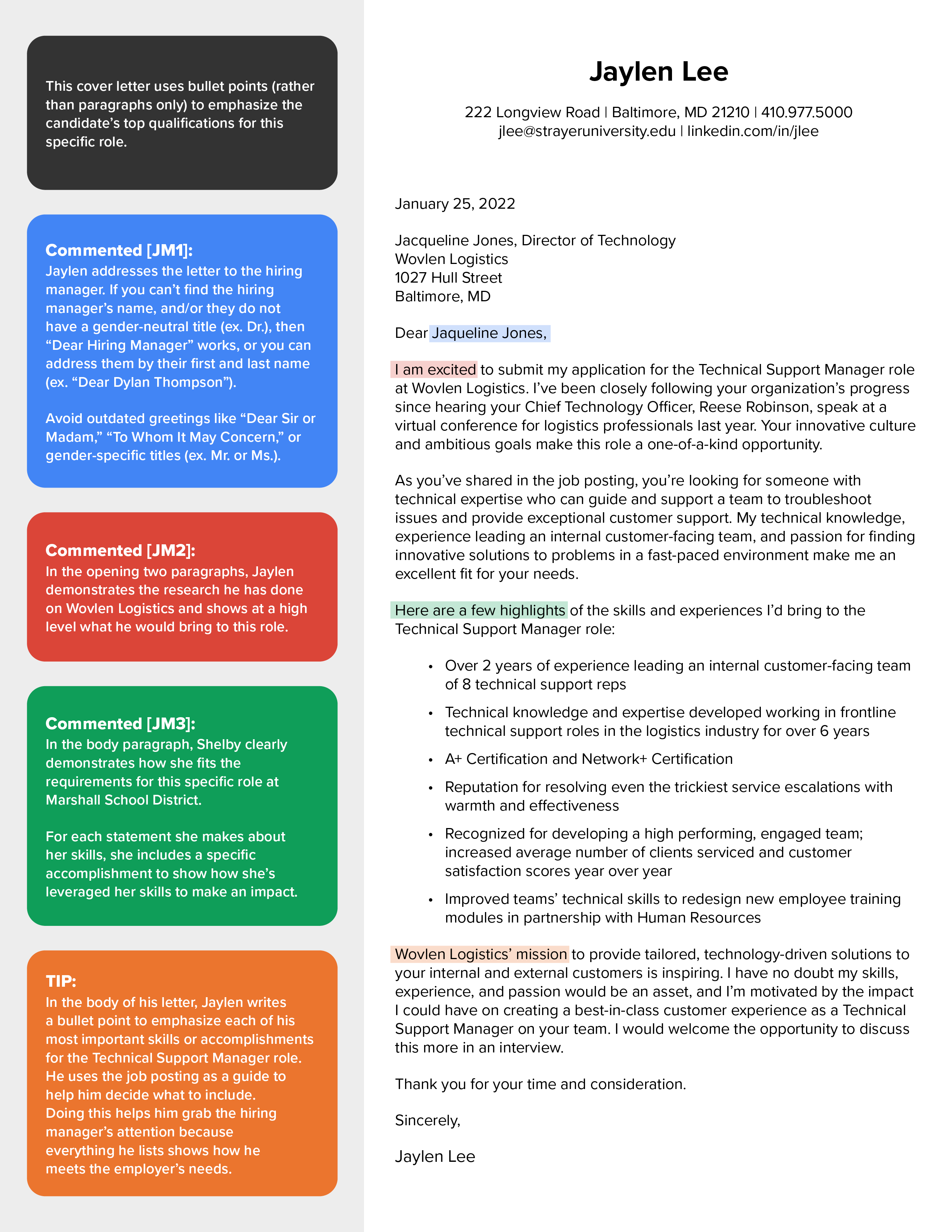 Cover Letter Sample 3