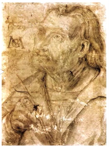Self-portrait by Matthias Grünewald1512-1514Chalk on paper