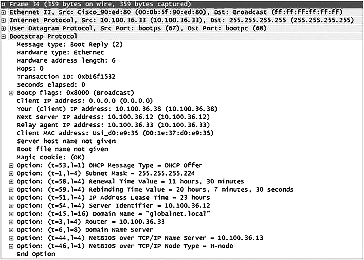 DHCP Server Response.