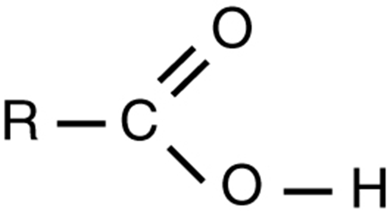 Combination of two functional groups attached to a carbon atom, a hydroxyl (single bonded OH) and carbonyl (double bonded O).
