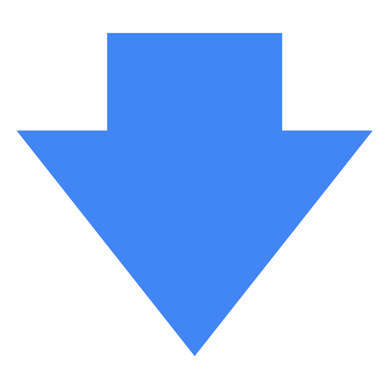 A downward-facing arrow
