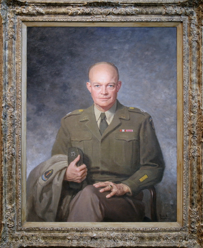 A portrait of President Eisenhower.