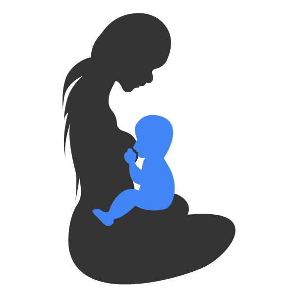 An illustration of a parent nursing a infant.