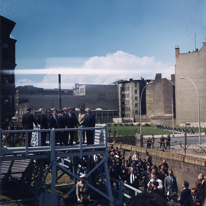 John F. Kennedy's famous 'Ich bin ein Berliner' (I am a Berliner) speech is a prime example of a speech to secure goodwill. A photograph of John F. Kennedy delivering his famous speech in Berlin.