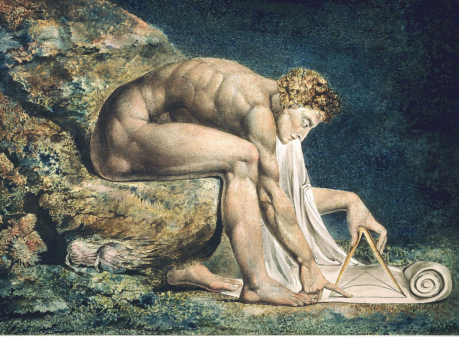 William Blake (1757–1827)NewtonTate Britain, London1804–1805Monotype with watercolor pigments