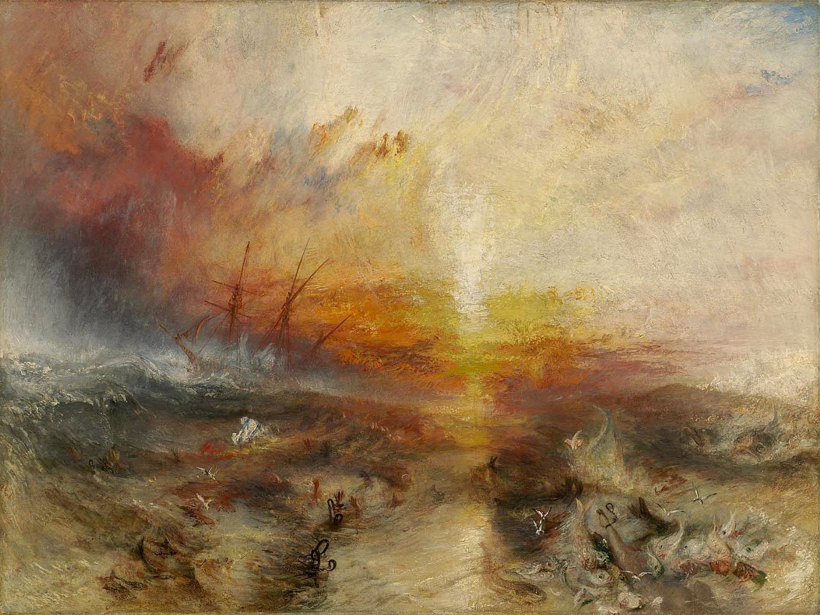 J. M. W. Turner (1775–1851)The Slave Ship (Slavers Throwing Overboard the Dead and Dying—Typhoon Coming On)Museum of Fine Arts, Boston1799Oil on canvas