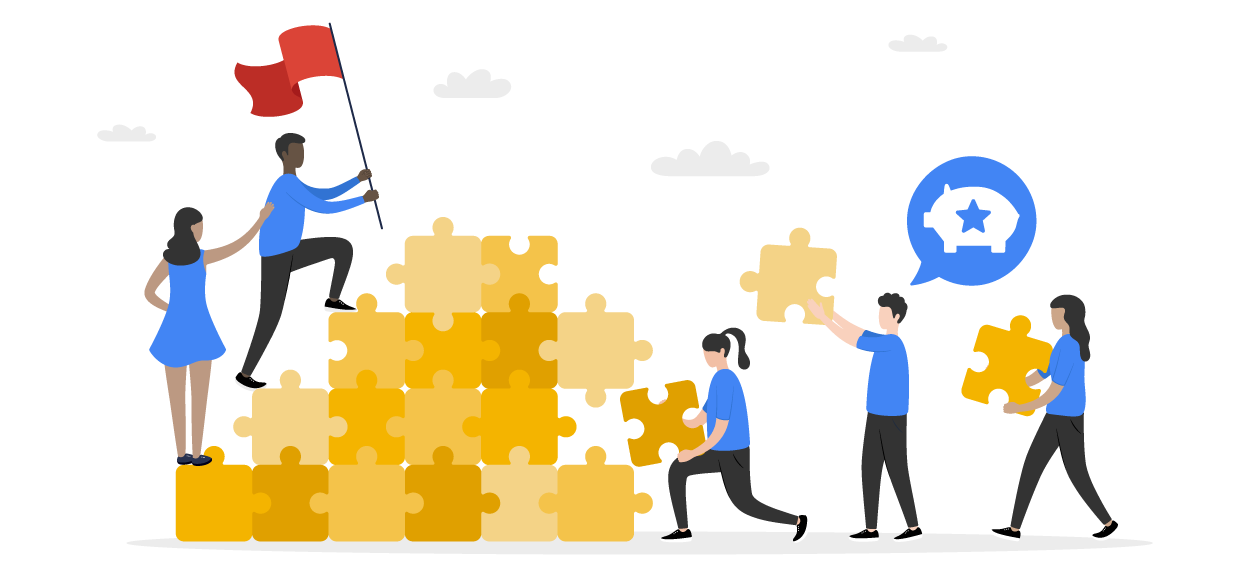 A diagram depicting the concept of team rewards.