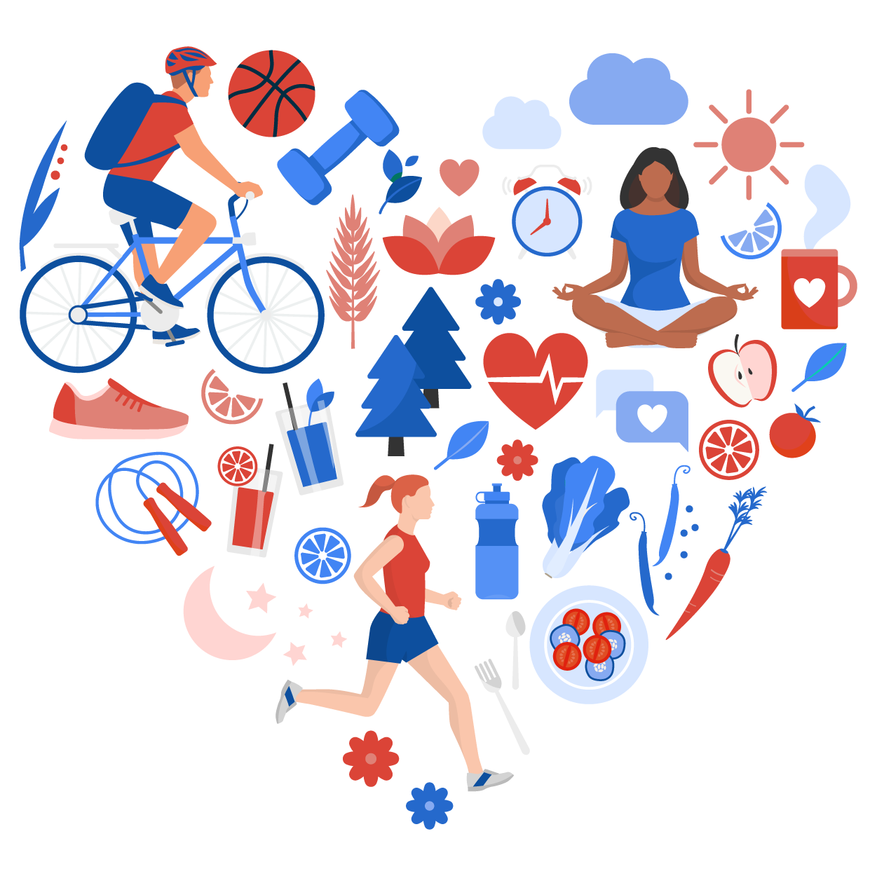 A graphic that represents wellness.
