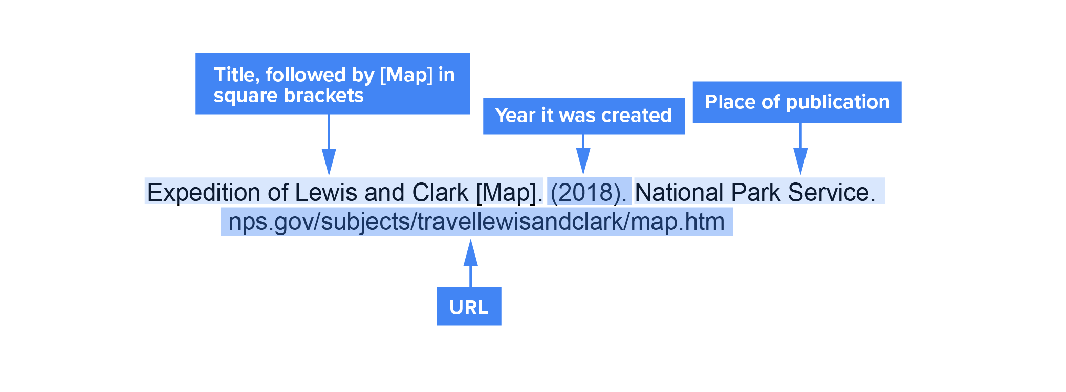 Citation of Map, photograph, infographic, or other visual