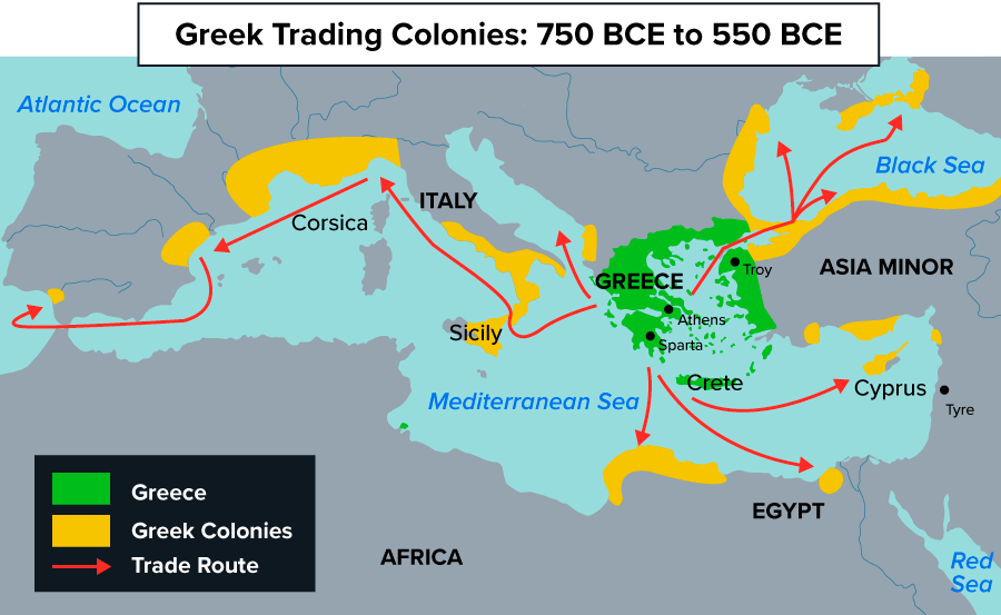 Map of southern Greek city-states