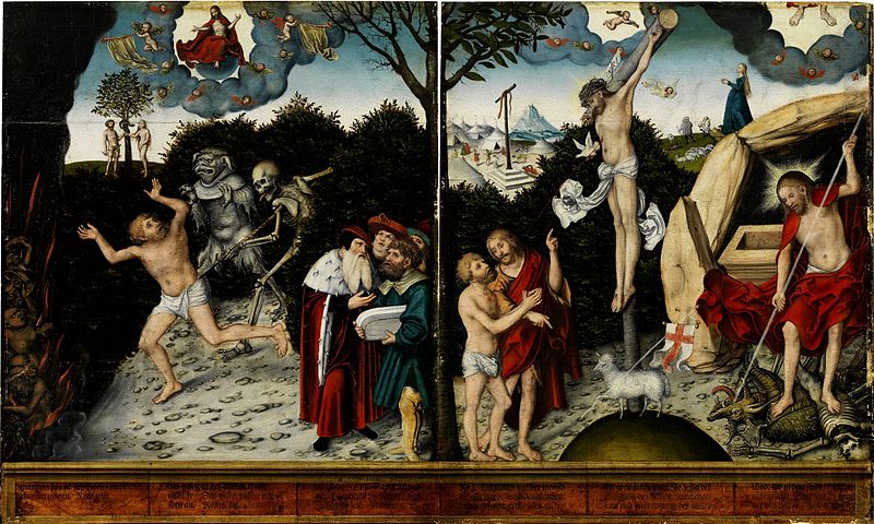 Allegory of Law and Grace by Lucas Cranach1530Oil on beech wood panel