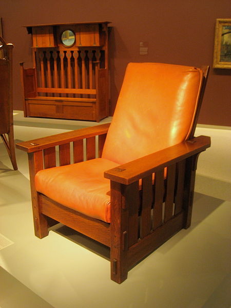 Adjustable-back chair by Gustav Stickley1900-1904Wood and leather