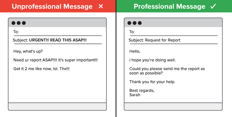Un Profesional Email Example Professionalism in Online Spaces Tutorial | Sophia Learning