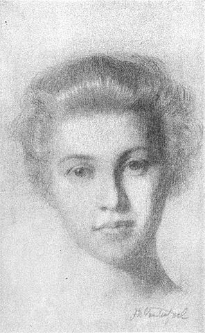 Charcoal drawing of Young Girl by John Vanderpoel