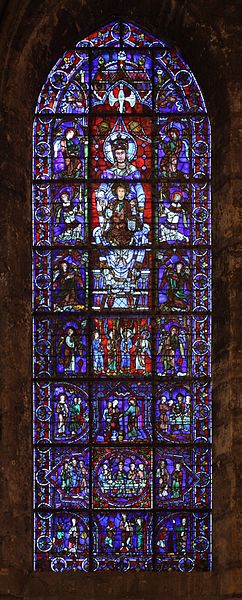 Virgin and Child and Angels window at Chartres Cathedral