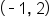 open parentheses short dash 1 comma space 2 close parentheses