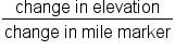 fraction numerator change space in space elevation over denominator change space in space mile space marker end fraction